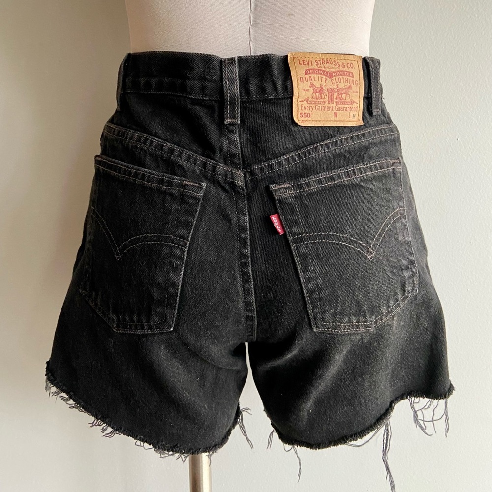 Levi’s High Waisted Black Denim Shorts